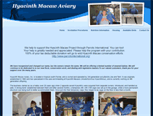 Tablet Screenshot of hyacinthmacawaviary.com